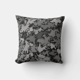 Abstracte kleurrijke draai / zwart / wit / wit / kussen