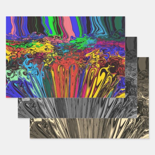 Abstracte Kleurrijke Draaiers/P & P/Filters/ Inpakpapier Vel (Set)