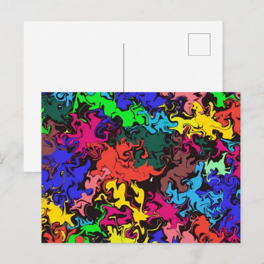 Abstracte kleurrijke draden / briefkaart (Voorkant / Achterkant)