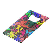 Abstracte kleurrijke draden / creditkaart flessenopener (Voorkant Gekanteld)