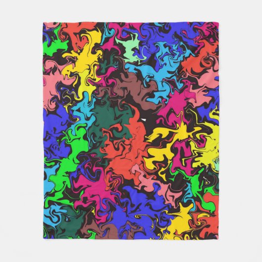 Abstracte kleurrijke draden / filters / fleece deken (Voorkant)