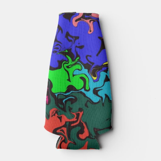 Abstracte kleurrijke draden / flesjeskoeler (Voorkant)