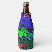 Abstracte kleurrijke draden / flesjeskoeler (Fles Voorkant)