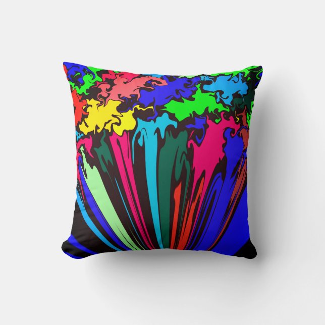 Abstracte kleurrijke draden / gekleurd / gespeld / kussen (Voorkant)