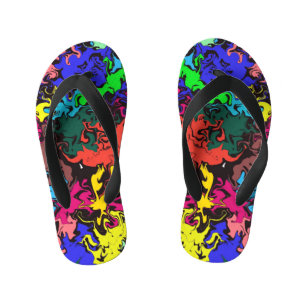 Abstracte kleurrijke draden / kinder teenslippers