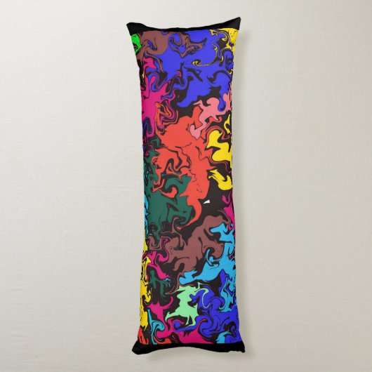 Abstracte kleurrijke draden / lichaamskussen (Achterkant (Verticaal))
