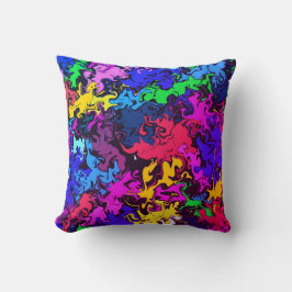 Abstracte kleurrijke draden / Miami / Kussen