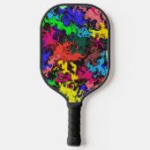 Abstracte kleurrijke draden / pickleball paddle (Achterkant)