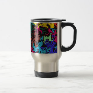 Abstracte kleurrijke draden / reisbeker