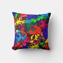 Abstracte kleurrijke draden / Sangria / Kussen