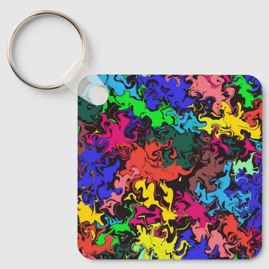 Abstracte kleurrijke draden / sleutelhanger (Voorkant)