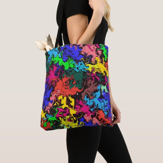 Abstracte kleurrijke draden / tote bag (Dichtbij)
