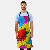 Abstracte kleurrijke echte Rozen en metalen blader Schort (Gedragen)