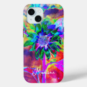 Abstracte kleurrijke elegante zonnebloem Case-Mate iPhone case (Achterkant)