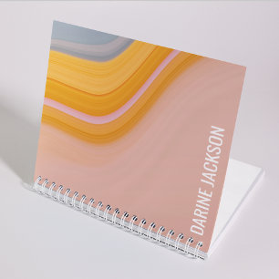 Abstracte kleurrijke esthetische roze Sinaasappel Notitieboek