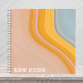 Abstracte kleurrijke esthetische roze Sinaasappel Notitieboek