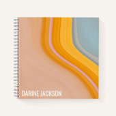 Abstracte kleurrijke esthetische roze Sinaasappel Notitieboek (Voorkant)