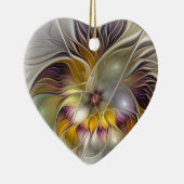 Abstracte kleurrijke Fantasy Flower Fractal Art Keramisch Ornament (Rechts)