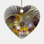 Abstracte kleurrijke Fantasy Flower Fractal Art Keramisch Ornament (Achterkant)