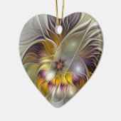 Abstracte kleurrijke Fantasy Flower Fractal Art Keramisch Ornament (Links)