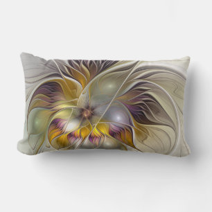 Abstracte kleurrijke Fantasy Flower Fractal Art Kussen