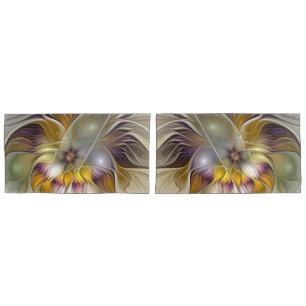 Abstracte kleurrijke Fantasy Flower Fractal Art Kussensloop