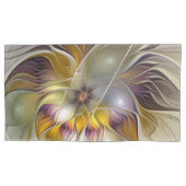 Abstracte kleurrijke Fantasy Flower Fractal Art Kussensloop (Voorkant-Links)
