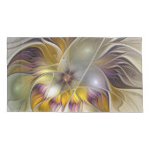 Abstracte kleurrijke Fantasy Flower Fractal Art Kussensloop (Achterkant-Links)