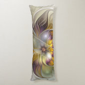 Abstracte kleurrijke Fantasy Flower Fractal Art Lichaamskussen (Achterkant (Verticaal))