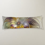 Abstracte kleurrijke Fantasy Flower Fractal Art Lichaamskussen (Achterkant)