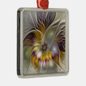 Abstracte kleurrijke Fantasy Flower Fractal Art Metalen Ornament (Rechts)