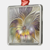 Abstracte kleurrijke Fantasy Flower Fractal Art Metalen Ornament (Links)