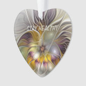 Abstracte Kleurrijke Fantasy Flower Fractal Art Te Ornament (voorkant)