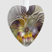 Abstracte Kleurrijke Fantasy Flower Fractal Art Te Ornament (voorkant)