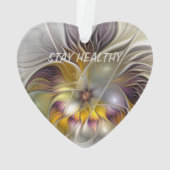 Abstracte Kleurrijke Fantasy Flower Fractal Art Te Ornament (achterkant)