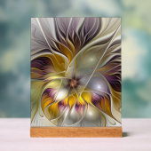 Abstracte kleurrijke Fantasy Flower Modern Fractal Acryl Bord (Neutraal)