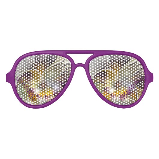 Abstracte kleurrijke Fantasy Flower Modern Fractal Aviator Zonnebril (Voorkant)