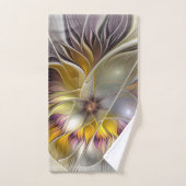 Abstracte kleurrijke Fantasy Flower Modern Fractal Bad Handdoek (Handdoek)