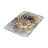 Abstracte kleurrijke Fantasy Flower Modern Fractal Badmat (Gekanteld)