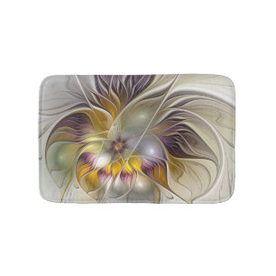 Abstracte kleurrijke Fantasy Flower Modern Fractal Badmat