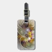 Abstracte kleurrijke Fantasy Flower Modern Fractal Bagagelabel (Voorkant verticaal)