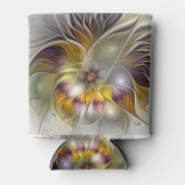 Abstracte kleurrijke Fantasy Flower Modern Fractal Blikjeskoeler (Voorkant)
