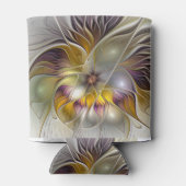 Abstracte kleurrijke Fantasy Flower Modern Fractal Blikjeskoeler (Achterkant)