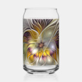 Abstracte kleurrijke Fantasy Flower Modern Fractal Blikvorm Glas (Voorkant)