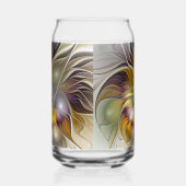 Abstracte kleurrijke Fantasy Flower Modern Fractal Blikvorm Glas (Links)