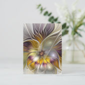Abstracte kleurrijke Fantasy Flower Modern Fractal Briefkaart (Staand voorkant)