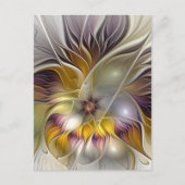 Abstracte kleurrijke Fantasy Flower Modern Fractal Briefkaart (Voorkant)