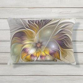 Abstracte kleurrijke Fantasy Flower Modern Fractal Buitenkussen