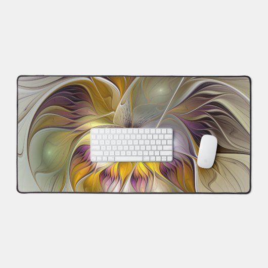 Abstracte kleurrijke Fantasy Flower Modern Fractal Bureaumat (Keyboard & Muis)