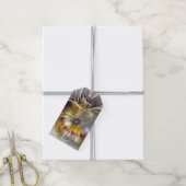 Abstracte kleurrijke Fantasy Flower Modern Fractal Cadeaulabel (Met Touw)